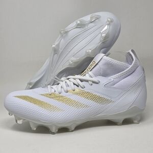 Adidas Adizero Impact MID Football Cleats White Gold IF2476 Men's Size 11 New